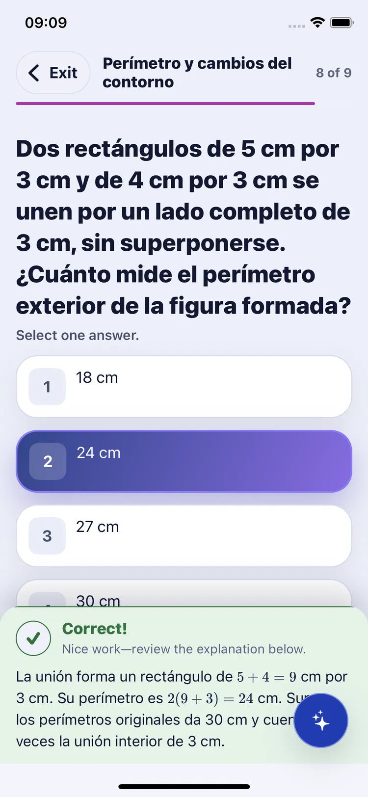 Correct answer with an immediate explanation