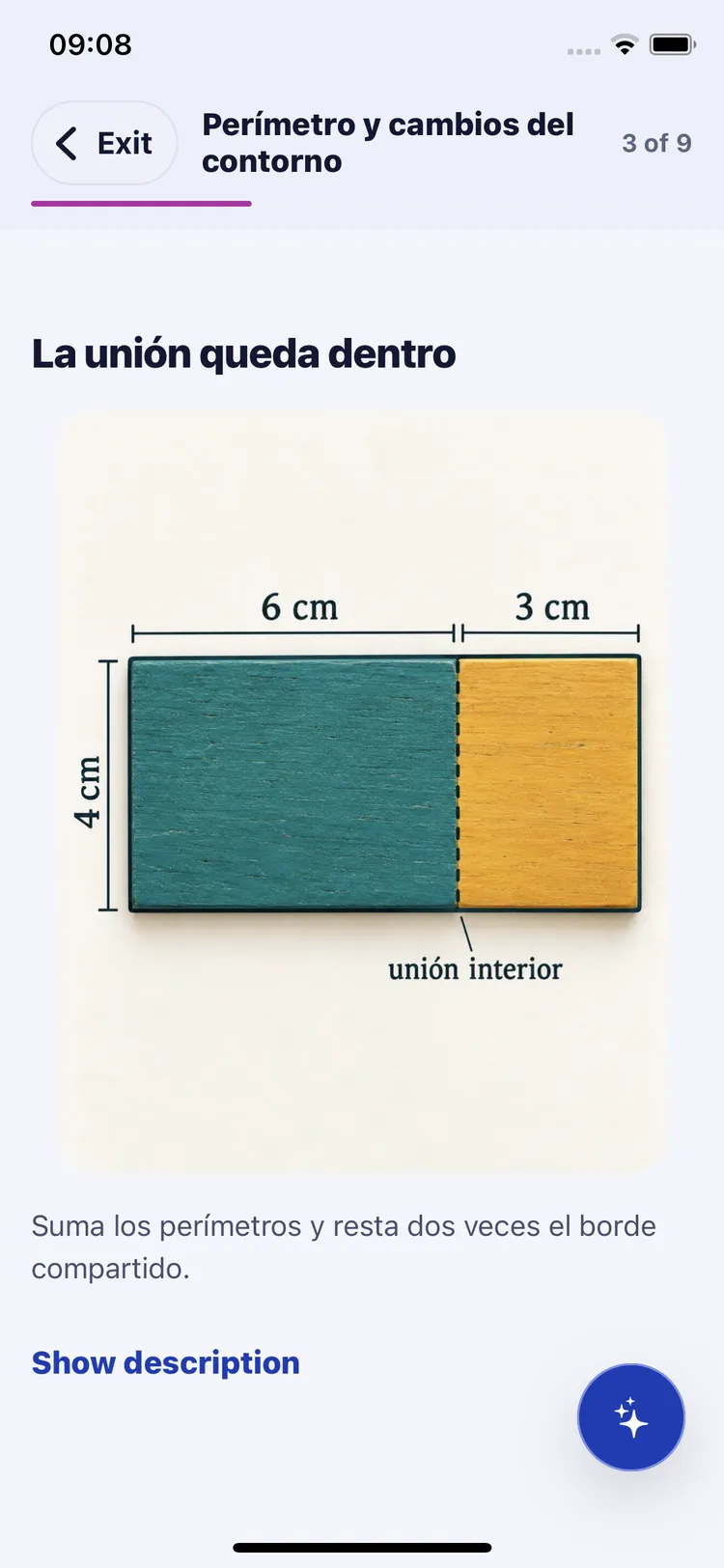 Lesson visual explaining a perimeter problem