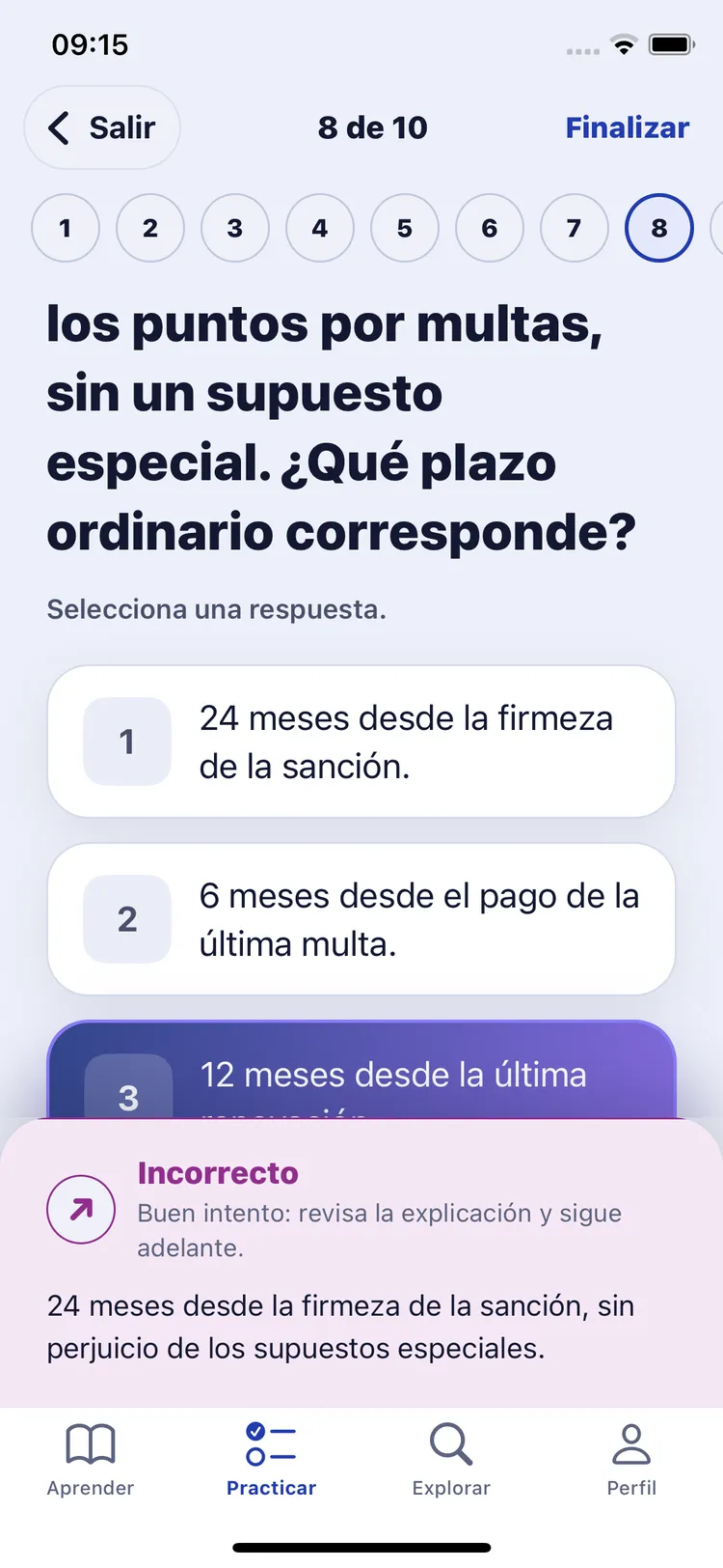 Retroalimentación inmediata con la explicación de la respuesta